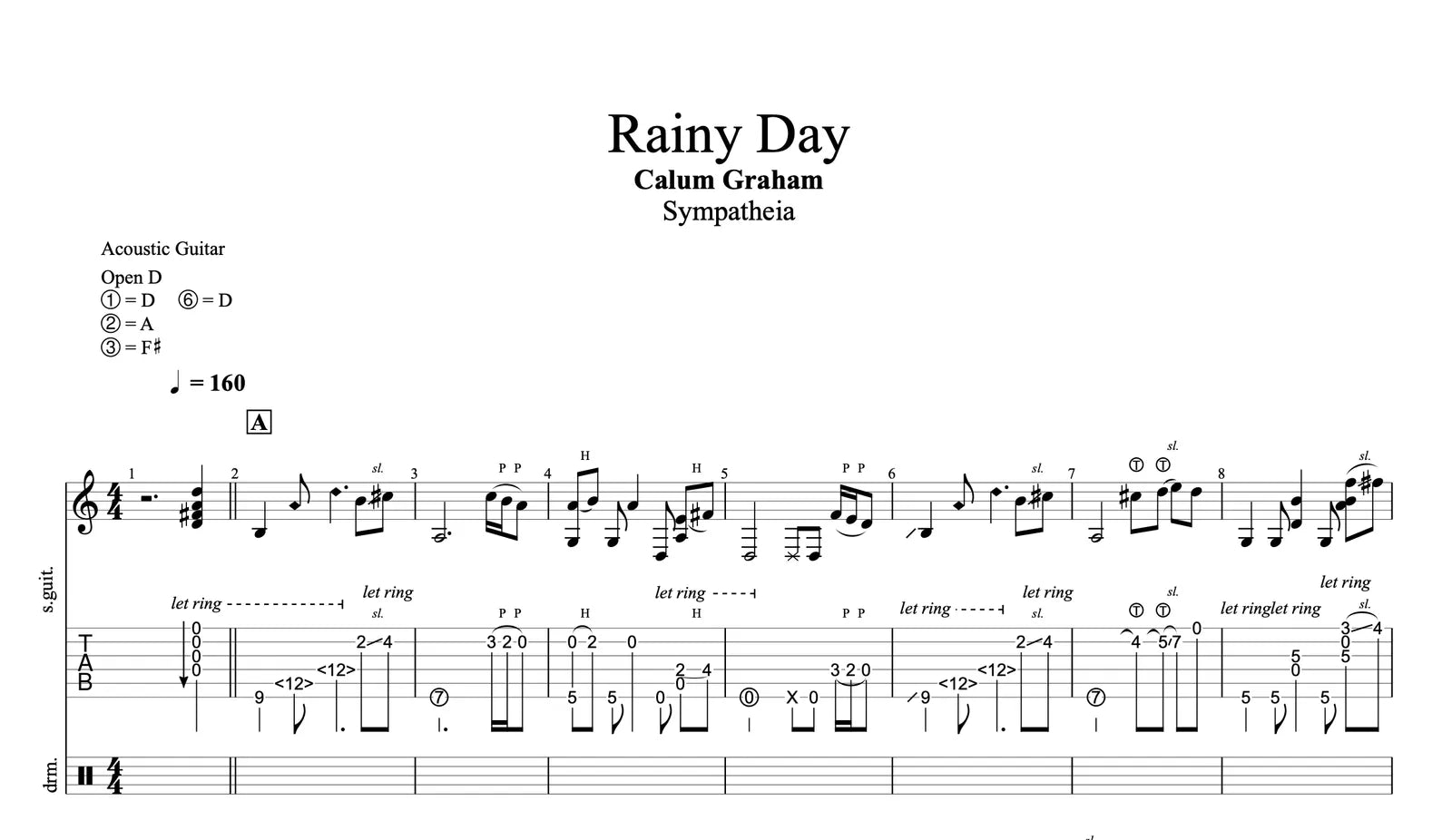 "RAINY DAY" - Guitar Tablature