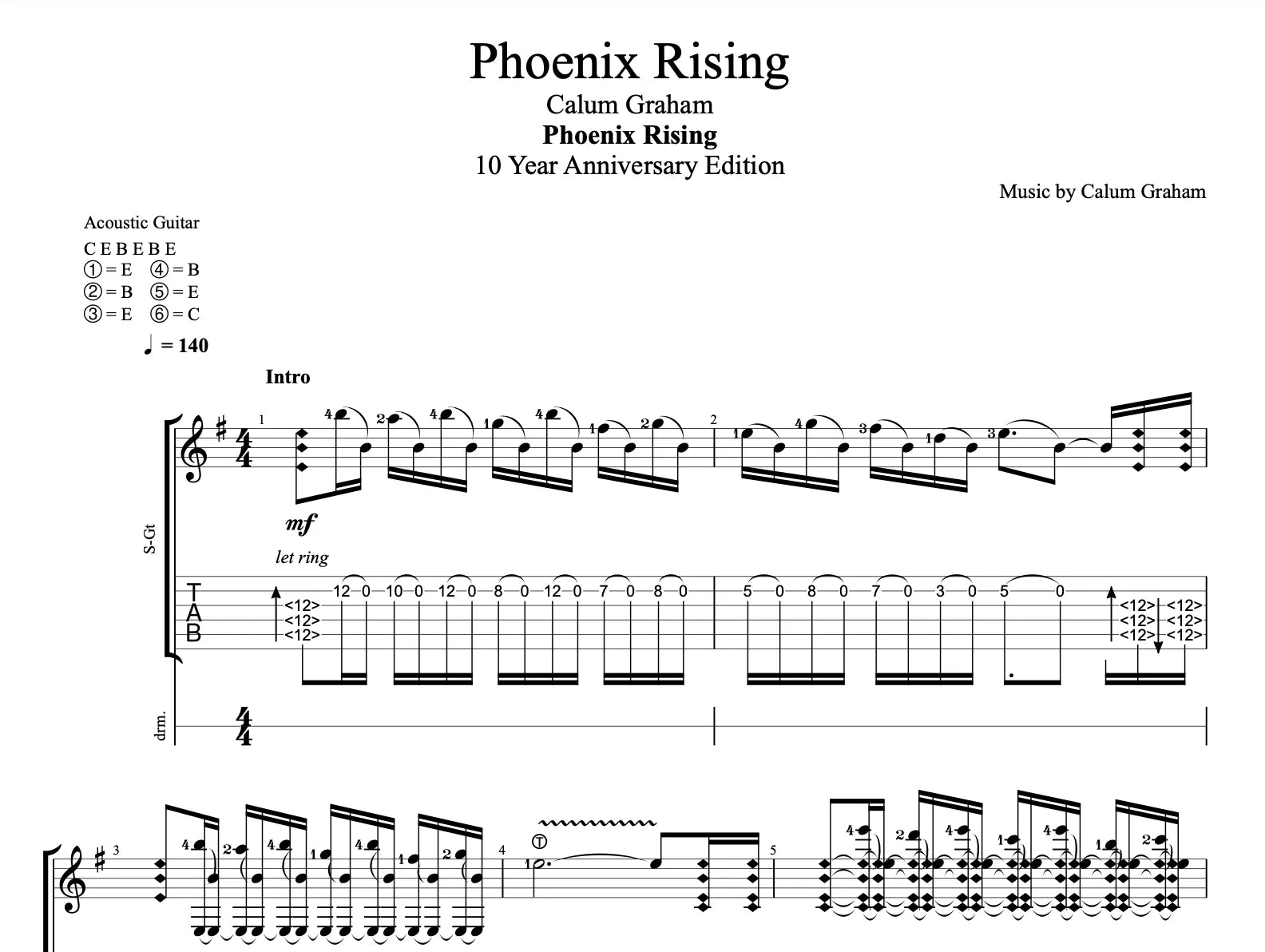 "PHOENIX RISING" - Guitar Tablature