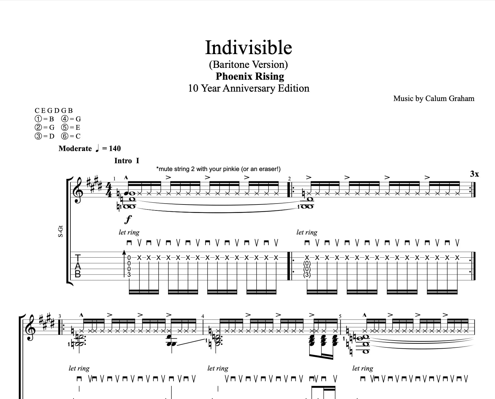 "INDIVISIBLE" - Guitar Tablature