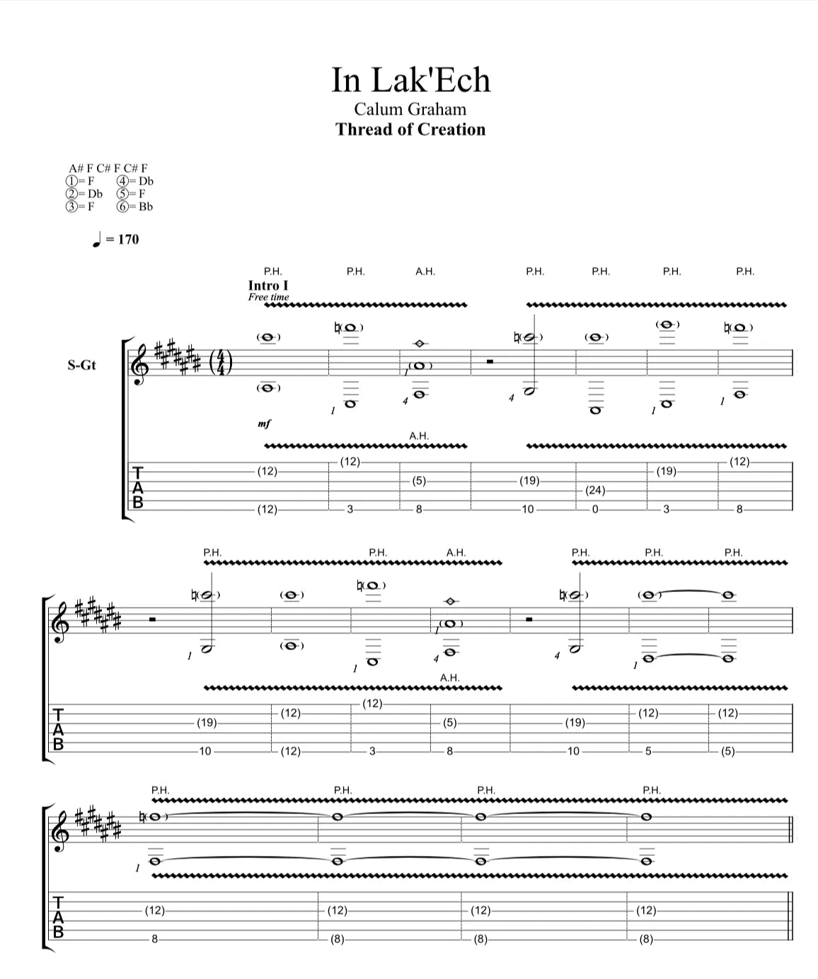 "IN LAK'ECH" - Guitar Tablature