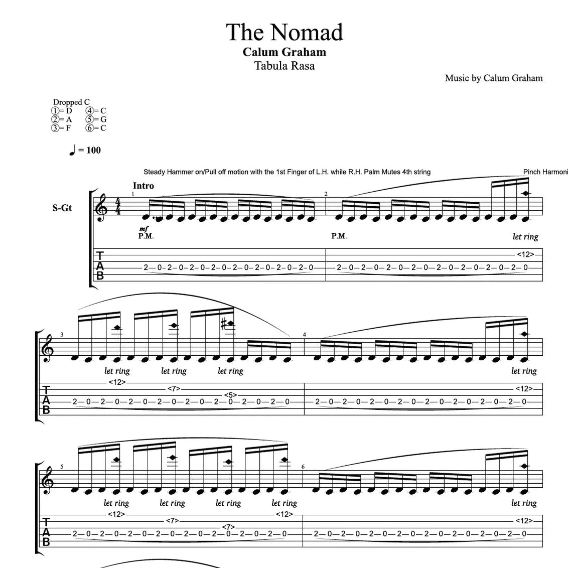 "THE NOMAD" - Guitar Tablature